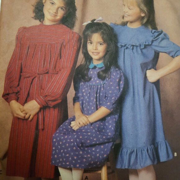 Vintage Butterick 6269 Loose-fitting Pullover Style Dress Pattern Girls 12-14 - Picture 2 of 3